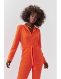 Elegant jumpsuit with long sleeves, orange 25280 - Online store - Boutique